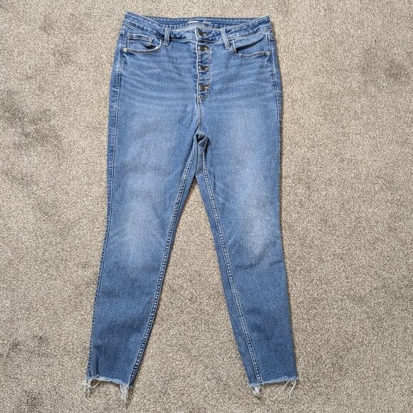 Old Navy Denim - OLD NAVY Rockstar Super Skinny 360 Stretch High Rise Denim Blue Jeans; Size 14